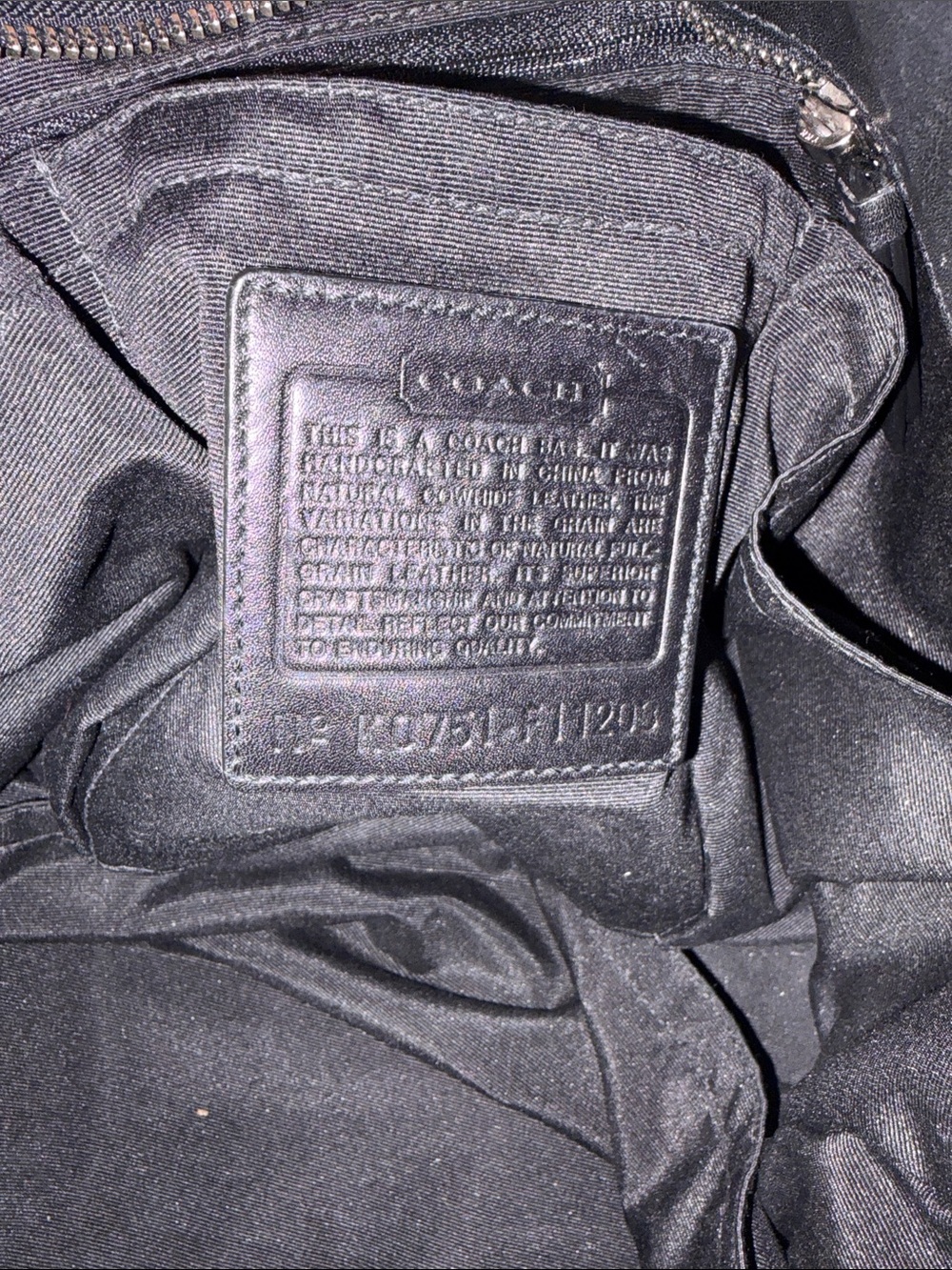 Coach Black Leather Tote Bag with Double Straps - Picture 5 of 6